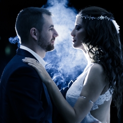 Wedding Athens Couple Groom Bride Smoke